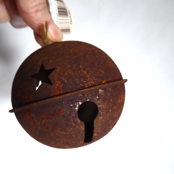 NEW 3” FARMHOUSE RUSTY METAL JINGLE BELL CHRISTMAS ORNAMENT LOT OF 13 - Picture 6 of 10